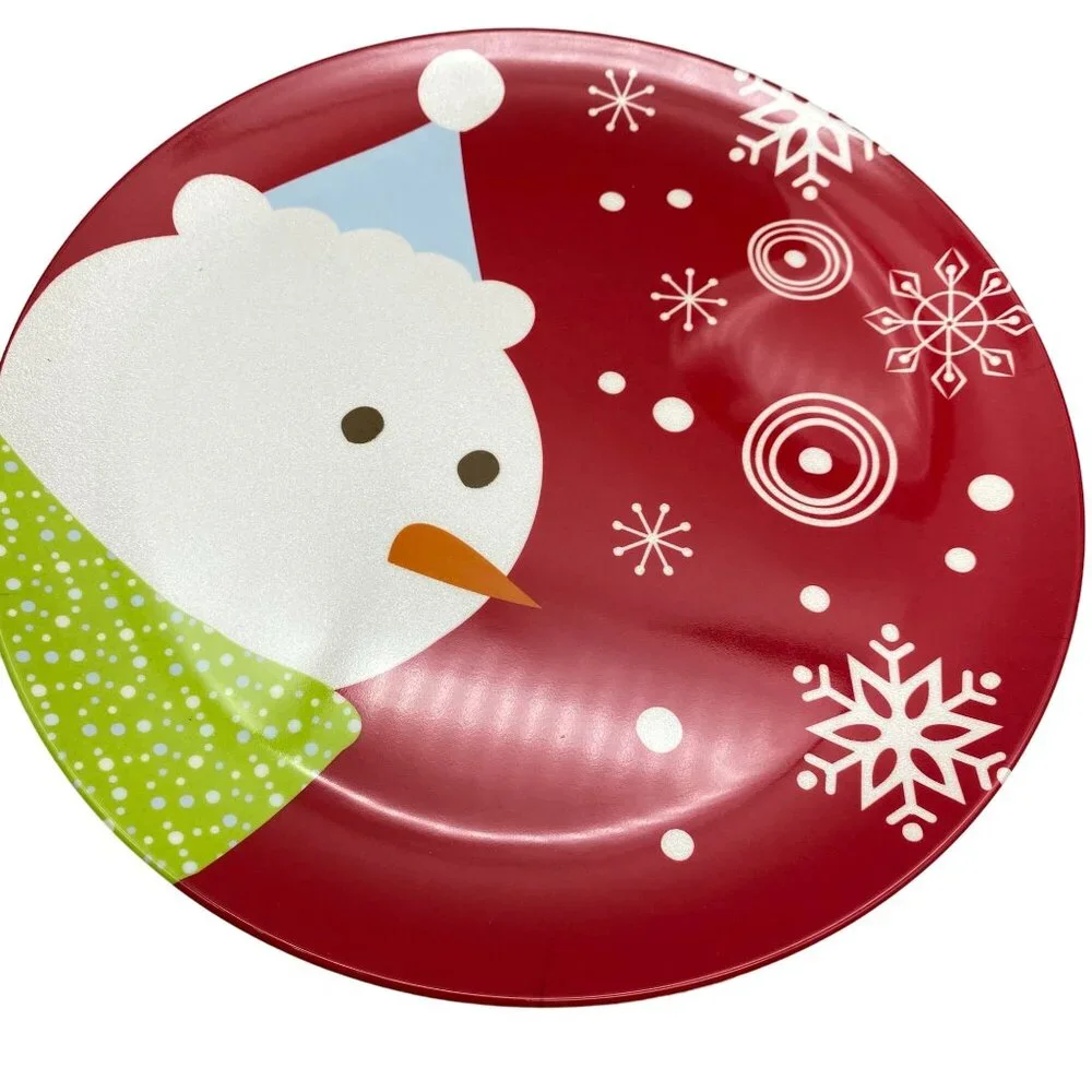 Target Be Merry Bird Melamine Bird dinner plates Christmas '08 Red Holiday‎